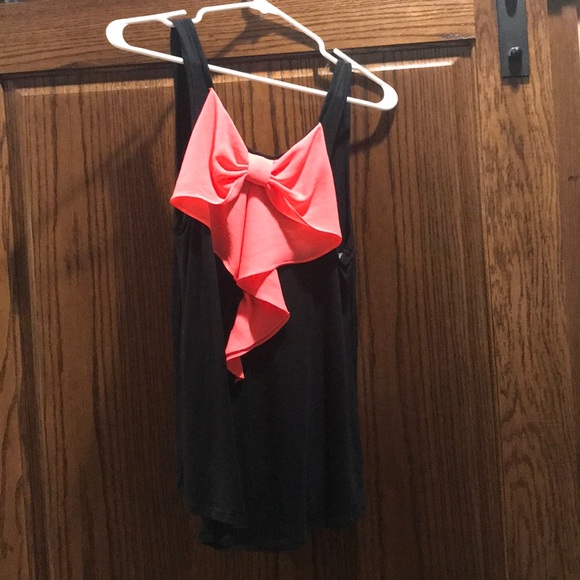 Black tank with orange bow back - Picture 2 of 3
